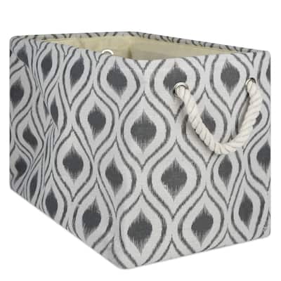 16" Black and White Ogee Design Rectangular Medium Bin