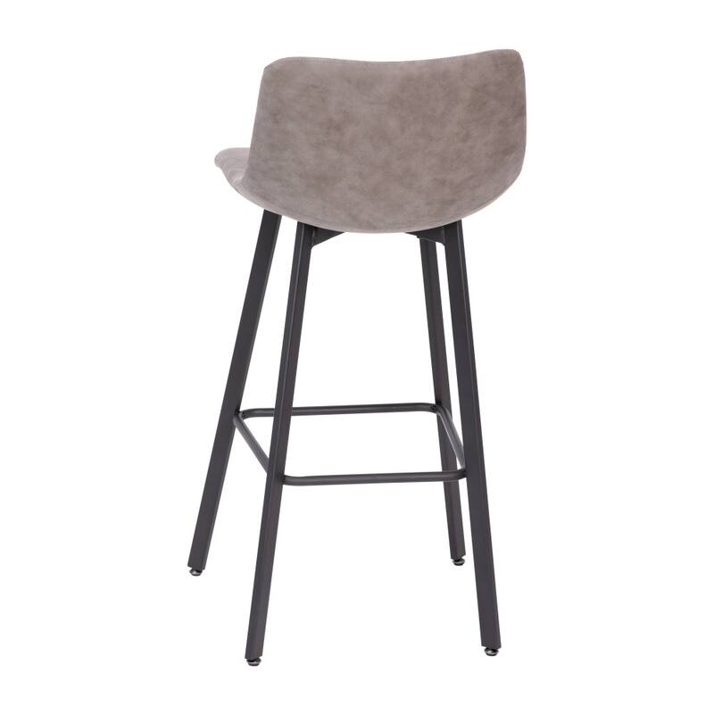 Set of 2 Armless Upholstered Metal Counter Stools
