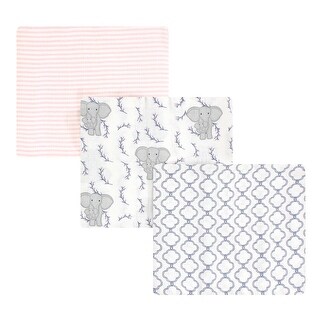 Touched by Nature Baby Girl Organic Cotton Muslin Swaddle Blanket, Pink Elephant, One Size - Pink Elephant - One Size