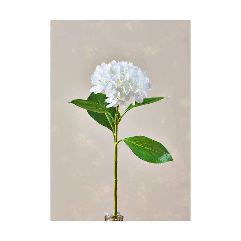 White Hydrangea Artificial Stem Polyester 27H inch
