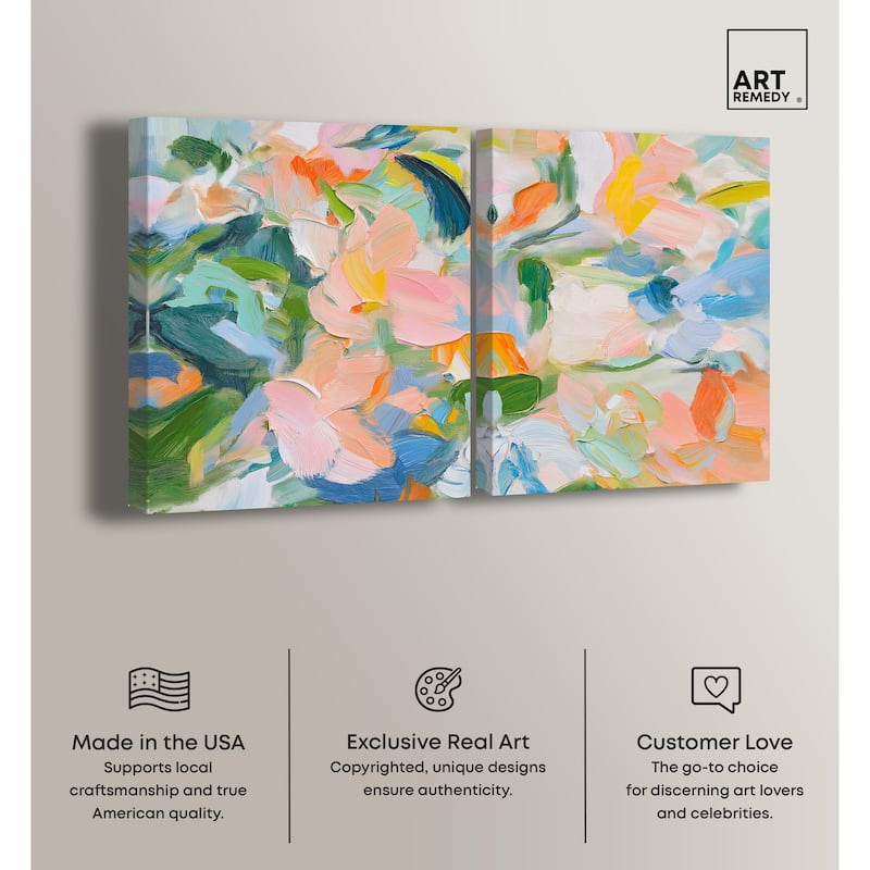 Chromatic Layers Canvas Set of 2 by Art Remedy, Gallery Wrapped