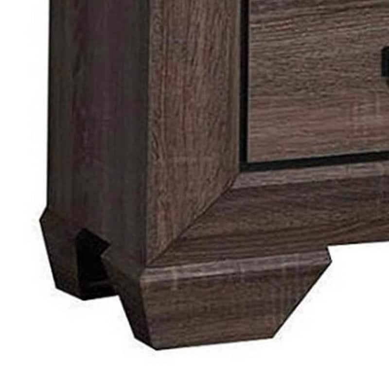 Weathered Gray 2 Drawer 16.54 in. W Nightstand with Sturdy Hardware and Ample Storage