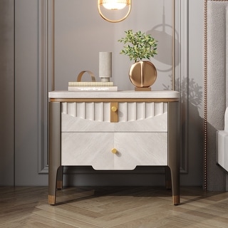 Christopher Knight Home- Johnson Wood Nightstand with 2 Storage Drawer