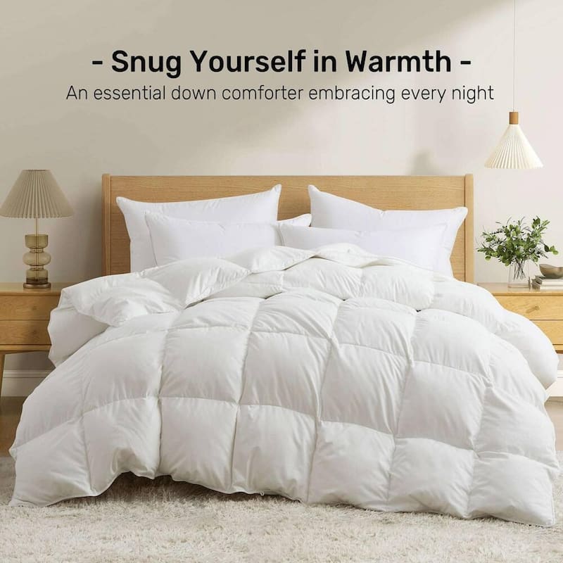 Lightweight to Heavyweight Premium White Goose Down Comforter Duvet Insert