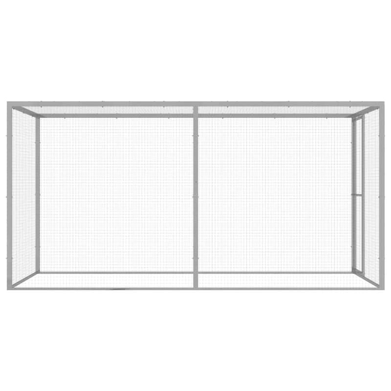 vidaXL Cat Cage Lockable Pet Cat Cage Animal House Outdoor Galvanized Steel