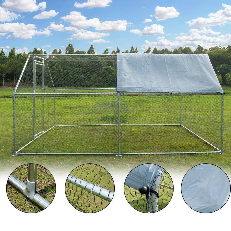 Metal Chicken Coop Walk-in Poultry Cage with Waterproof