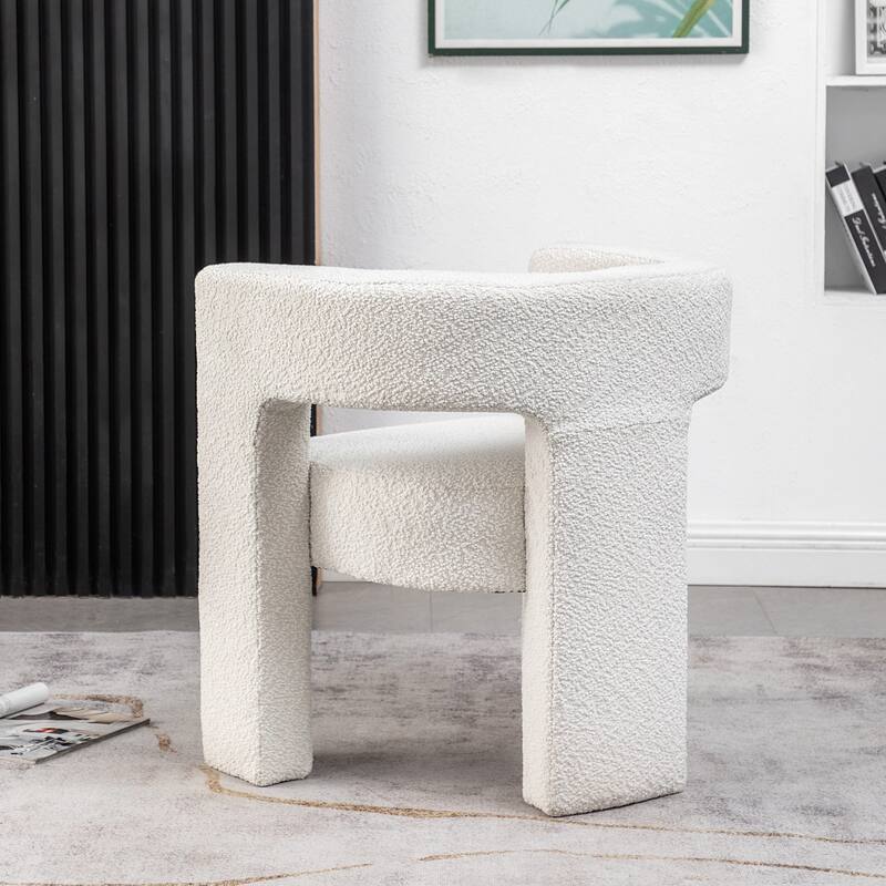 KINWELL 28" Wide Boucle Upholstered Square Armchair