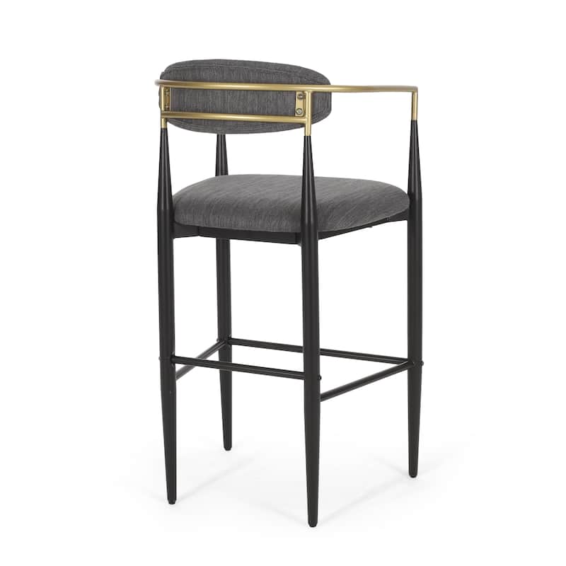 Iron Art Frame High Barstool, Open Backrest Bar Chair Set, Kitchen Island Dining Chair, Counter Jewelry Chair (Set of 2)