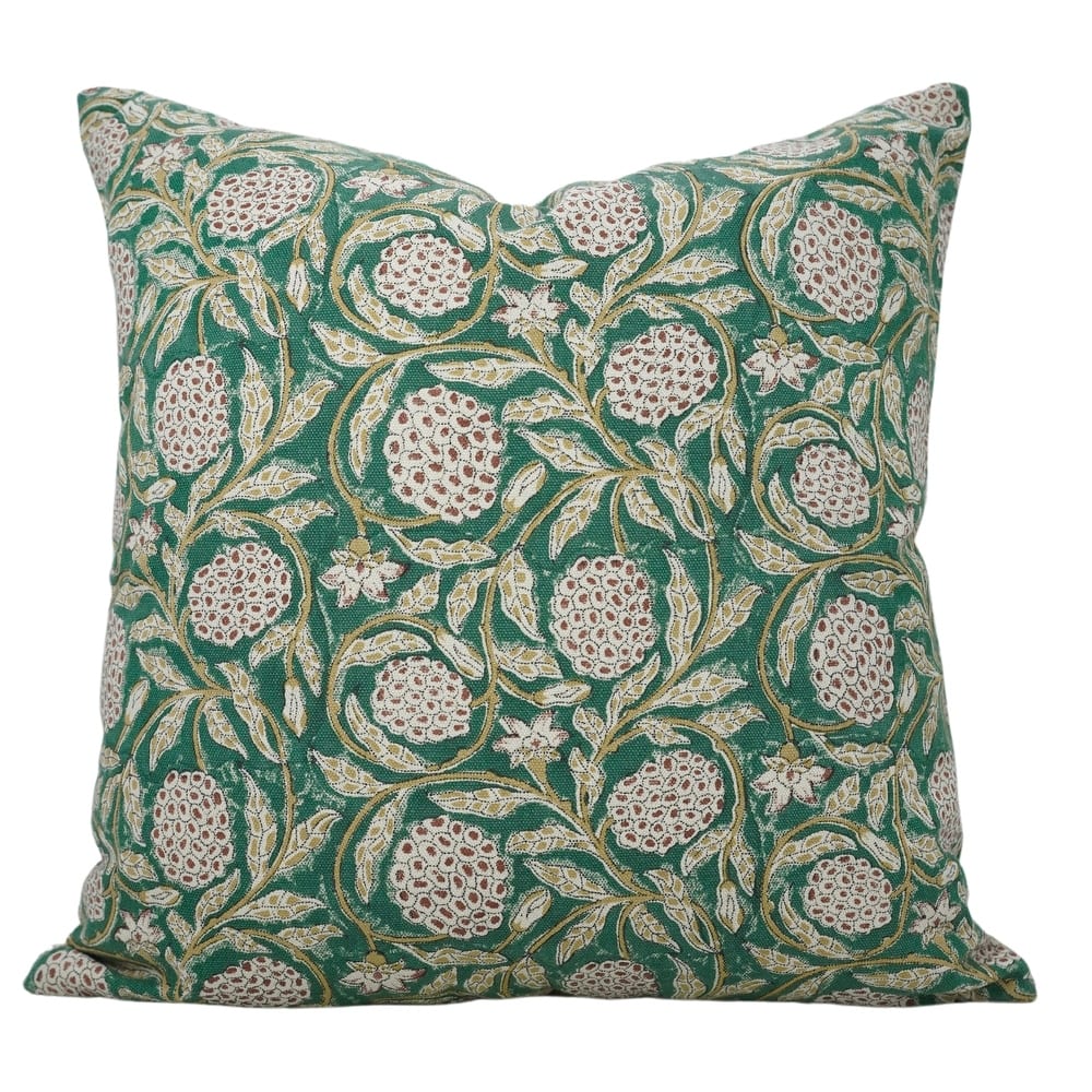 Fabdivine Rustic Linen Bed or Living Room Handmade Block Print Pillow Case