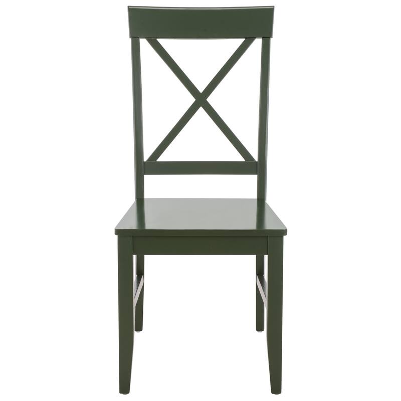 SAFAVIEH HOME Ksenia X-Back Side Chair - 18"W x 22"D x 38"H - Dark Green