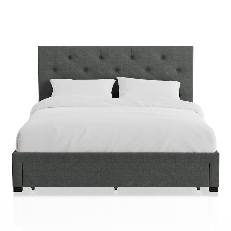 Furniture of America Malaer Modern Button Tufted 1-drawer Platform Bed