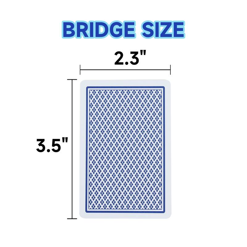 GSE 100% Waterproof Plastic Playing Cards, Bridge Size - Standard Regular Index