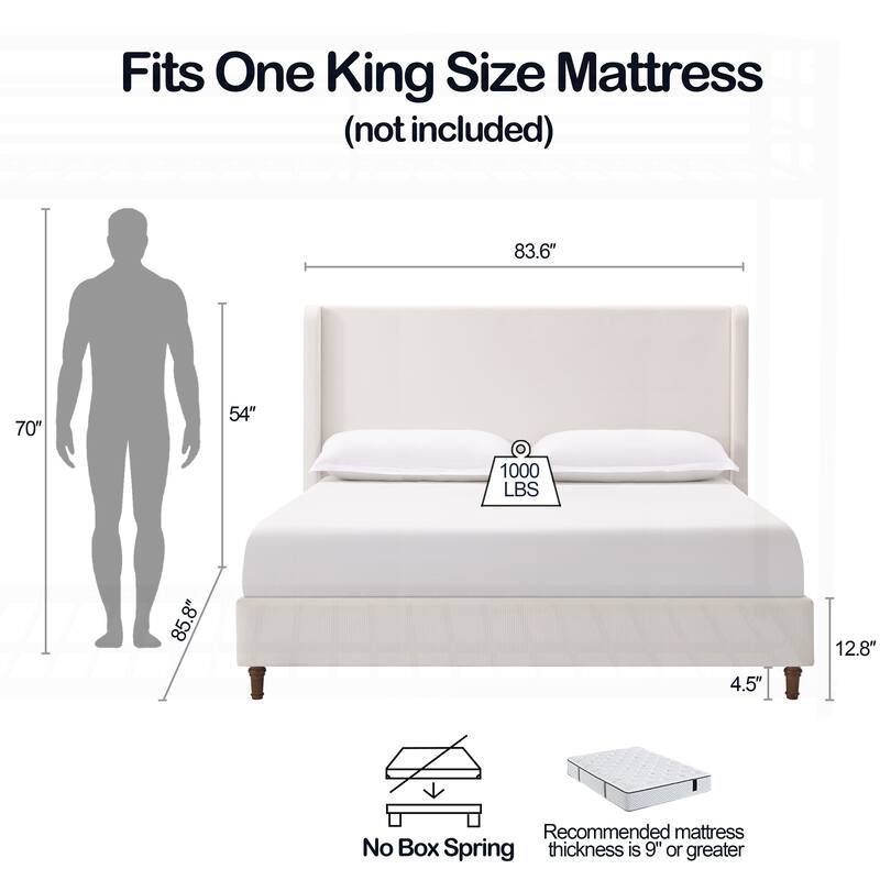 Elegant Upholstered Bed with Advanced Assembly and Sturdy Construction