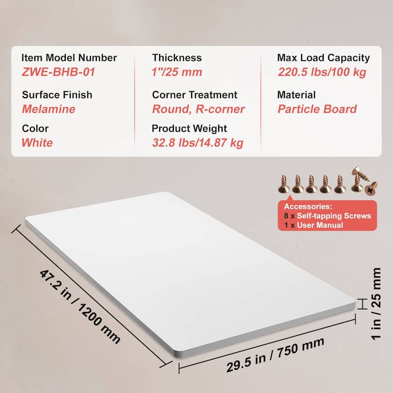 Table Top Rectangular Countertop for Home and Office