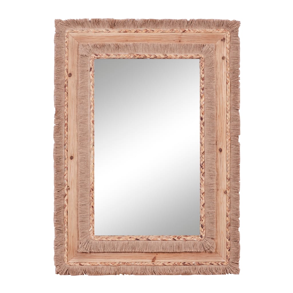 Wood Wall Mirror - Brown - Roche River Decor - 1"W x 26"L x 36"H