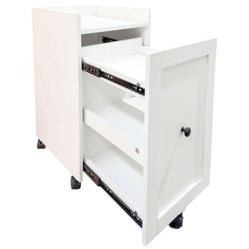 Organizer for Pantry -Sliding out Snack Cabinet, Multi-Layer Soda Can Organizer, Mobile Snack Storage Rack with Wheels