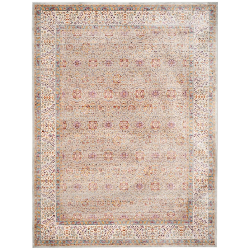 SAFAVIEH Sevilla Sudaba Traditional Oriental Viscose Rug - 8' x 11' - Silver/Ivory