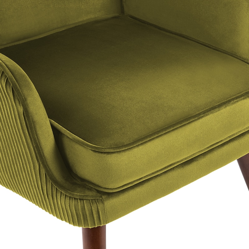 Velvet Upholstered Accent Chair Armchair for Living Room