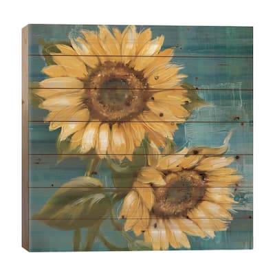 Sunflower II Print On Wood by Conrad Knutsen - Multi-Color
