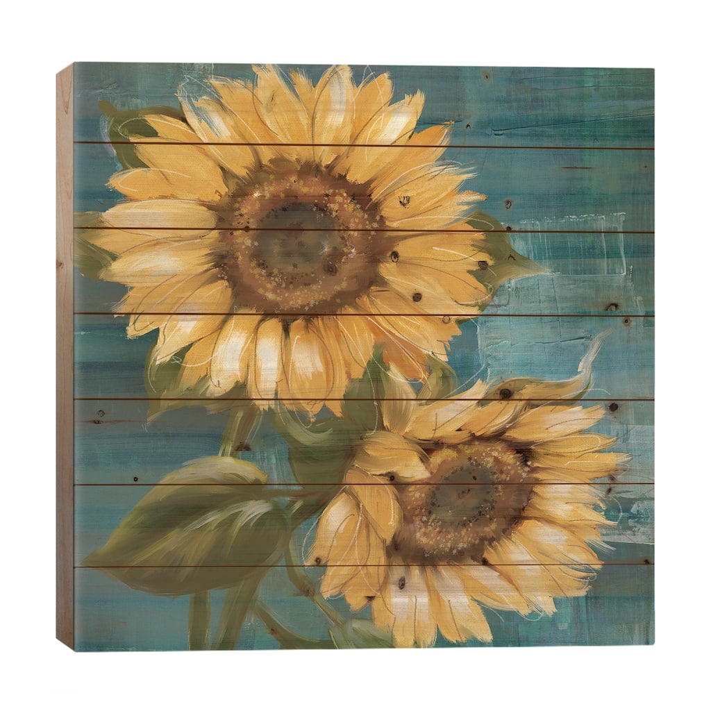 Sunflower II Print On Wood by Conrad Knutsen - Multi-Color