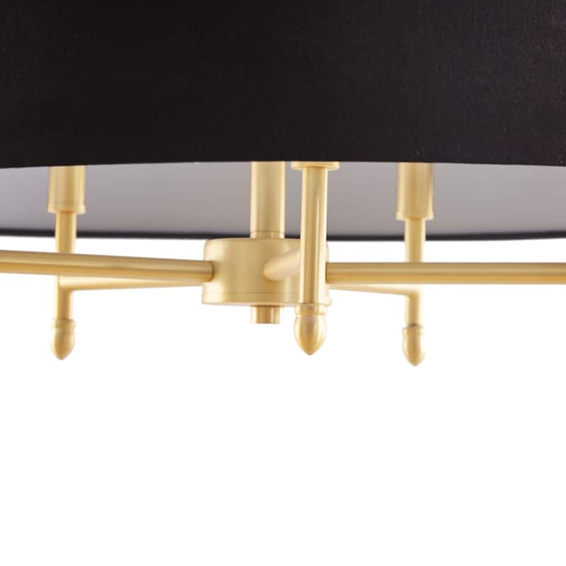 Madison Park Signature Presidio 5-Light Dimmable Chandelier with Drum-shaped Fabric Shade & Adjustable Height