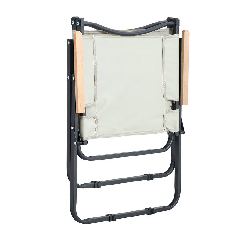 Portable Folding Outdoor Chair For Camping In Beige