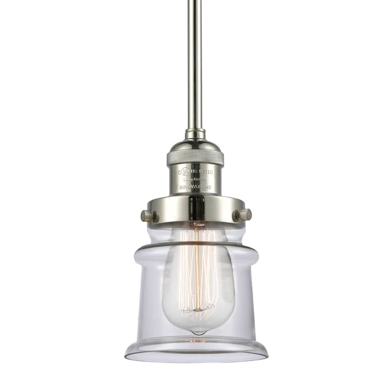 Innovations Lighting Small Canton 7" Wide Mini Pendant - Downrod - Polished Nickel / Clear