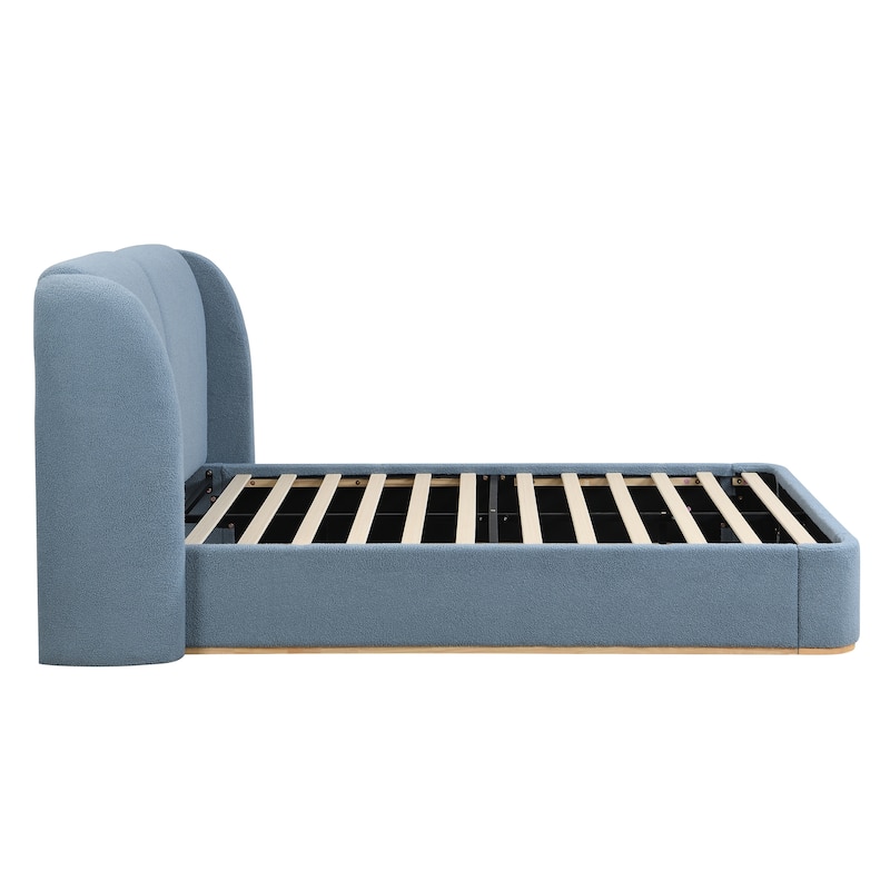 Christopher Knight Home - Valerian Boucle Upholstered Platform Bed with Double-Pillow Headboard