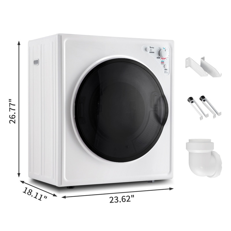 Simzlife 2.6 Cu. ft Compact Laundry Dryer Clothes Dryers with Four Drying Models, 23.6 in W, 27 in H, White