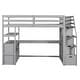 preview thumbnail 6 of 29, Wood Loft Bed Twin Size Full Size with Desk and Shelves Two Built-in Drawers Storage Staircase