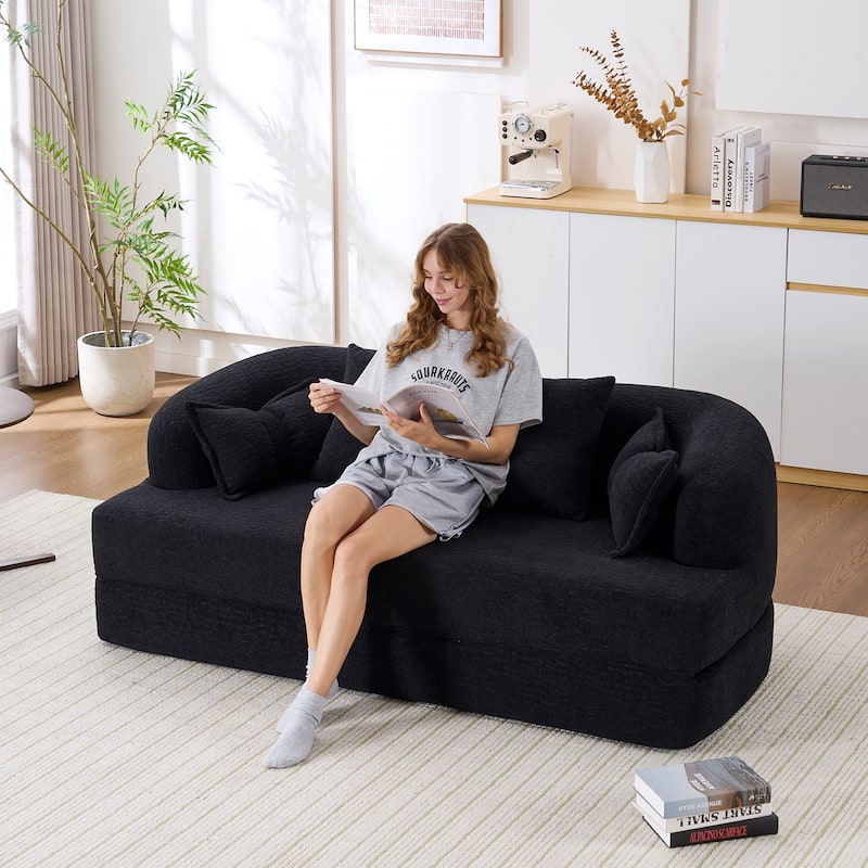 2-in-1 Foldable Sofa Bed,70 Inch Folding Boneless Couch