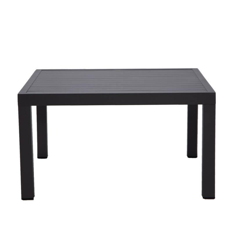 LeisureMod Hamilton Modern Outdoor Patio Aluminum End Side Coffee Table for Home Porch Garden Backyard (Easy Assembly)