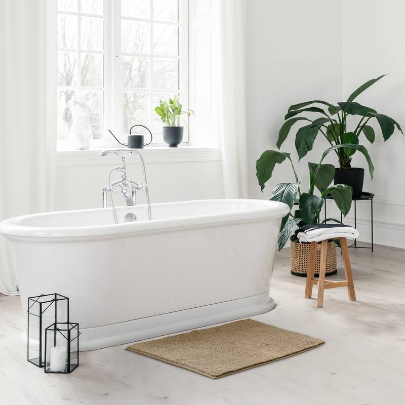 Resort Collection Plush Shag Chenille 17 x 24 in. and 21 x 34 in. 2-Piece Bath Mat Set