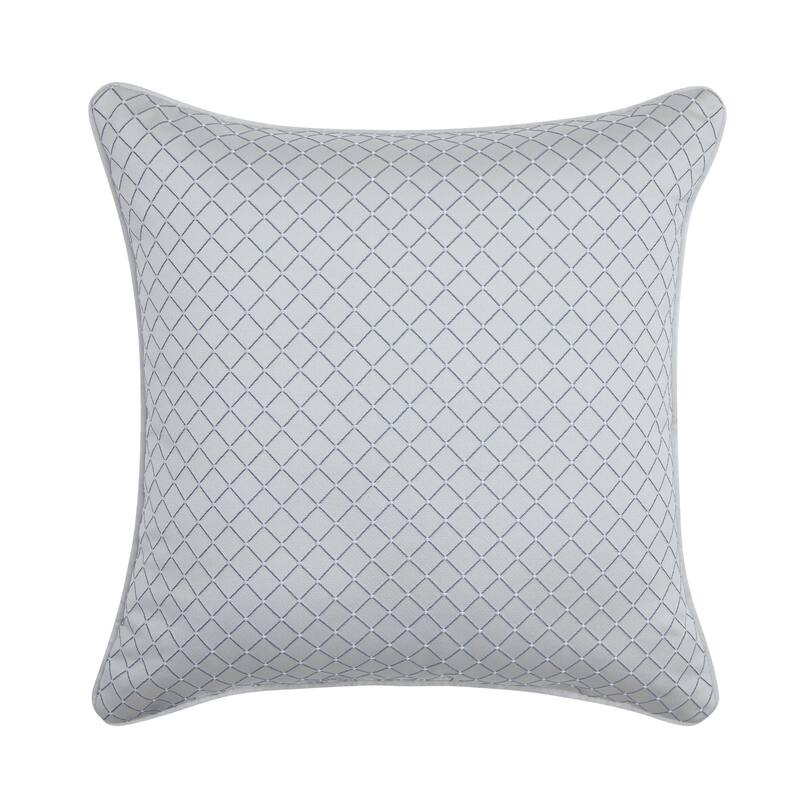 Boulevard 18" Square Decorative Throw Pillow - Polyester - Sterling - Accent
