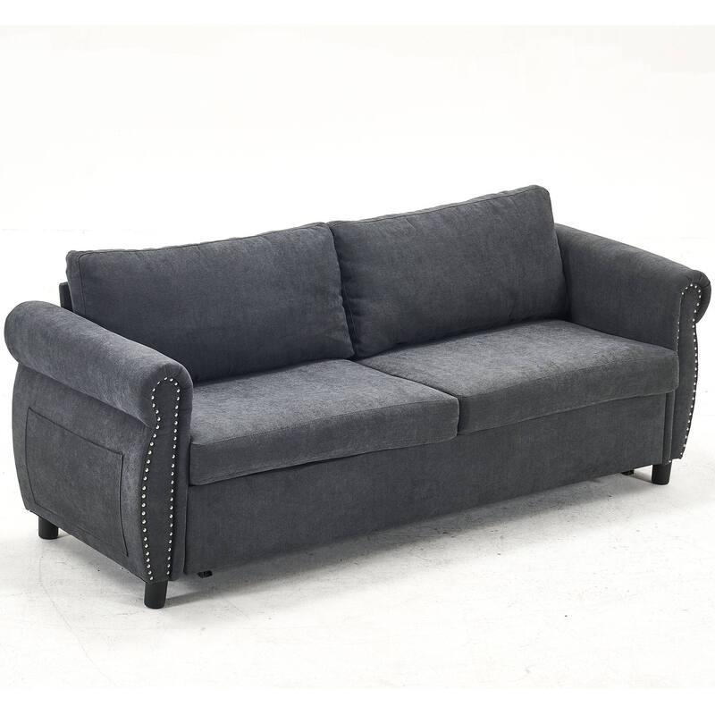 80.7 "2-in-1 sofa bed, living room sofa, with large mattress - Gray