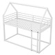 preview thumbnail 22 of 24, Twin House Bunk Bed with Built-in Ladder, Slide & Guardrails, Black