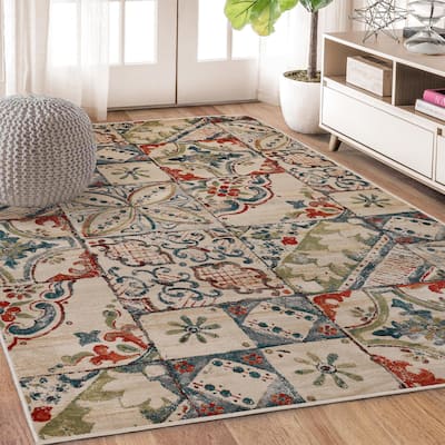 Superior Vanessa Vintage Floral Patchwork Indoor Runner or Area Rug