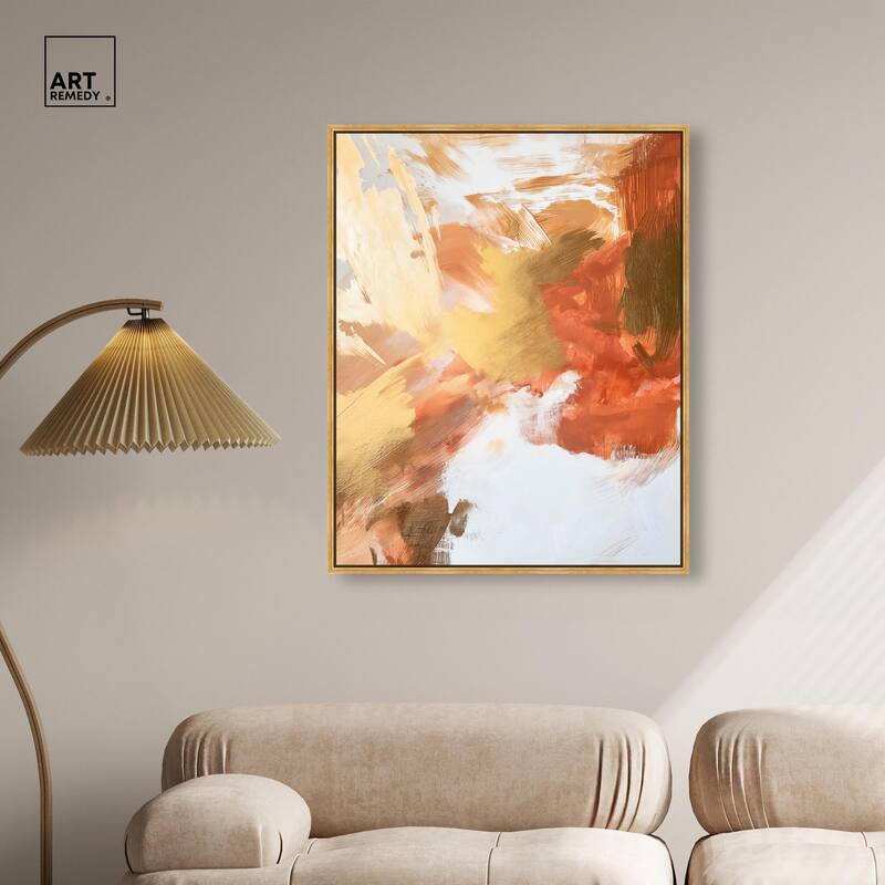 Golden Yellow Citrus Burst I Canvas by Art Remedy