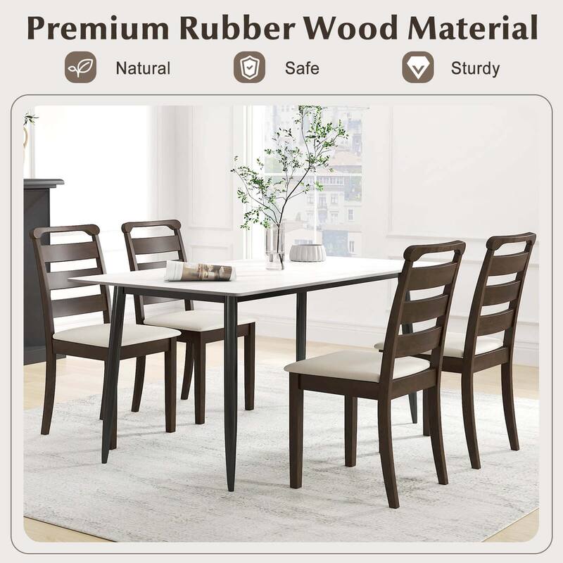 Costway Modern Dining Chair Set of 2/4 Upholstered Farmhouse Chairs
