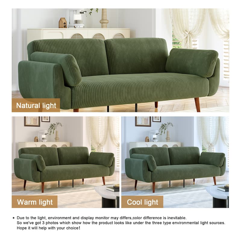 Convertible Corduroy Sleeper Sofa Futon Bed Recliner Lounge