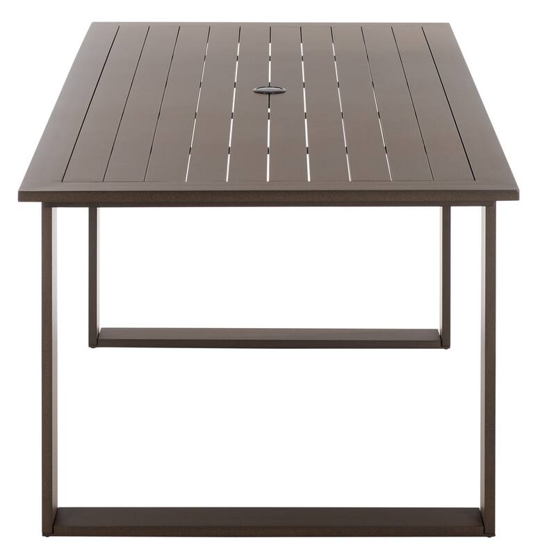 SAFAVIEH Outdoor Living Fash Aluminum Sled Leg Dining Table - 71"W x 34"D x 29"H