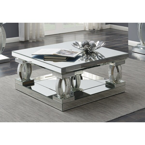 Shannon Clear Mirror Square Coffee Table On Sale Bed Bath