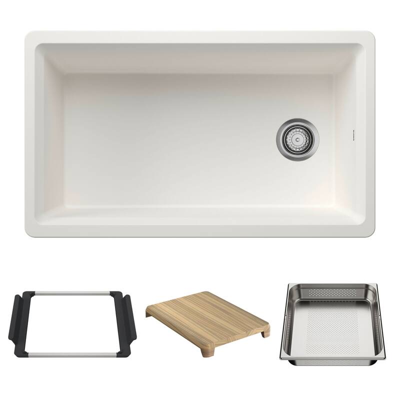 Blanco 443314 Inteos 33" Undermount Single Basin Granite Composite - White