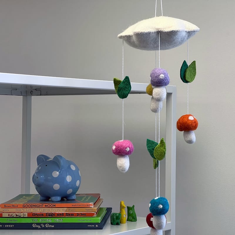 Handmade Felt Mushroom Mobile - Global Groove (Nepal)