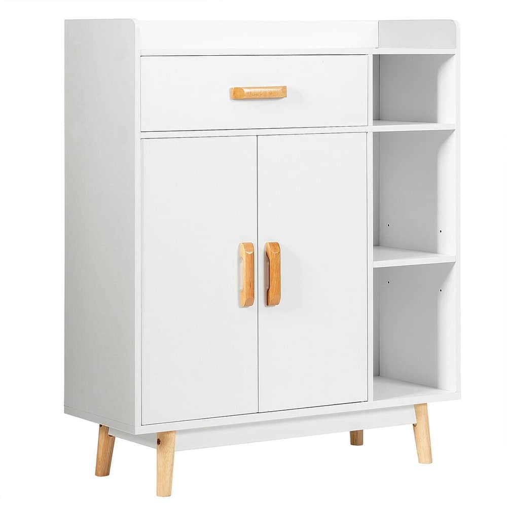 Gymax Floor Storage Cabinet Free Standing Cupboard Chest w/1 Drawer 2 - See Details