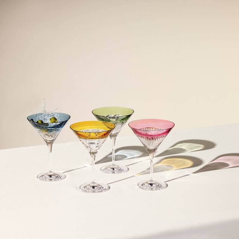Waterford Mixology Colour Martini 8floz, Mixed Pattern, Set of 4