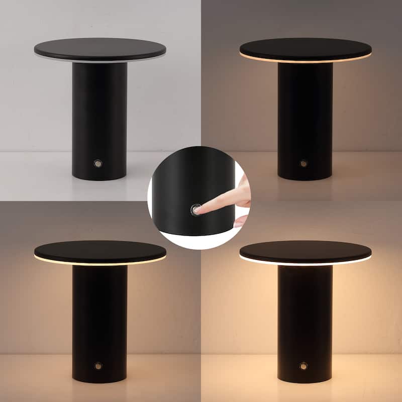 Gio 7.5" Rechargeable/Cordless Dimmable Integrated LED Table Lamp, Touch Sensor (Set of 2) - 7.50