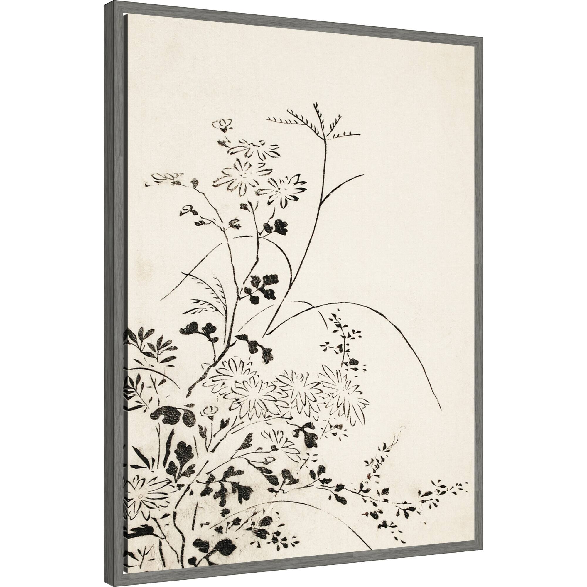 Autumn Flowers and Grasses (1762) by Miyazaki Yuzen (23 x 30 in
