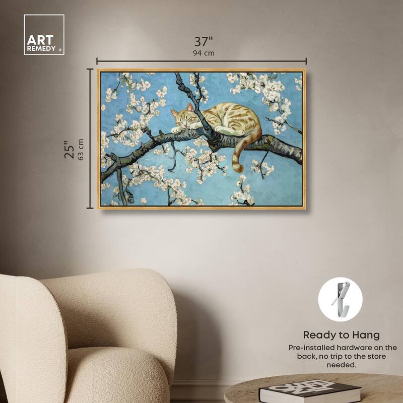 Autumn Blossom Kitten Canvas by Art Remedy