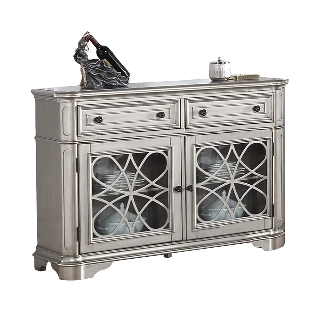Wood Dining Server with 2 Drawers and 2 Doors